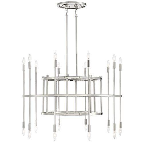 Aries 20-Light Polished Nickel and Crystal Chandelier