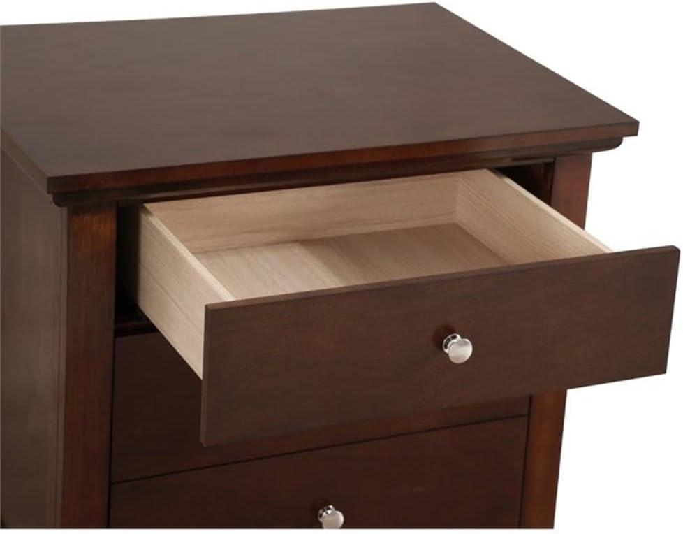 HomeStock Rustic Refinement 3 Drawer Nightstand , Cappuccino