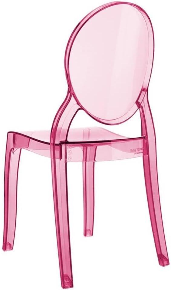 Modern Elizabeth Transparent Pink Polycarbonate Kids Dining Chair