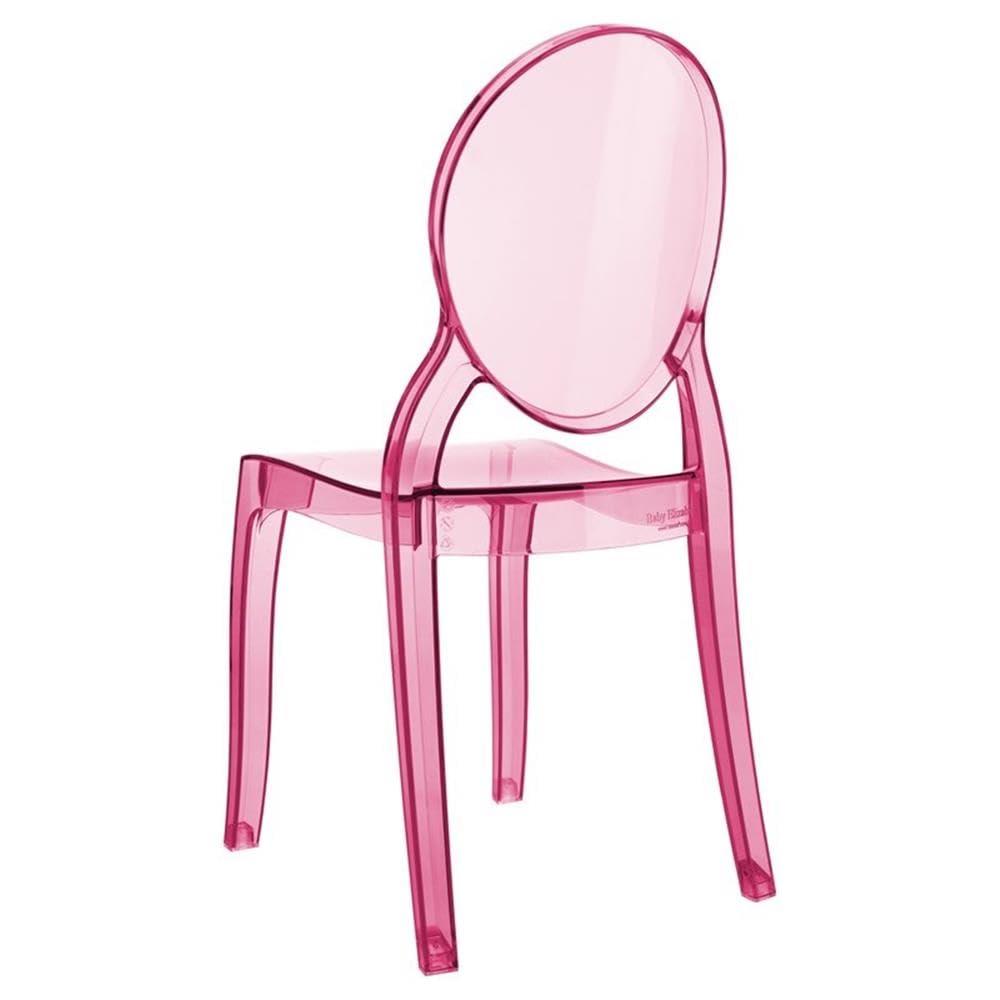 Modern Elizabeth Transparent Pink Polycarbonate Kids Dining Chair