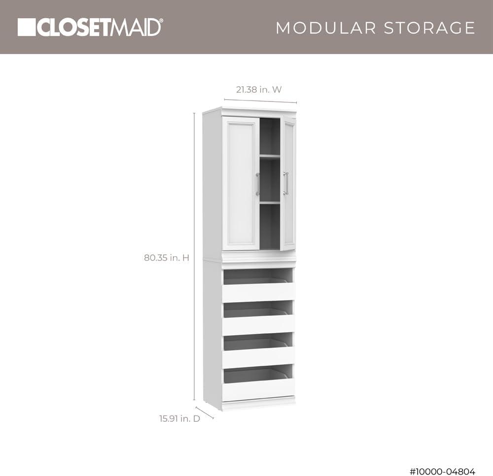 White Laminate 3-Shelf 4-Drawer Modular Closet System