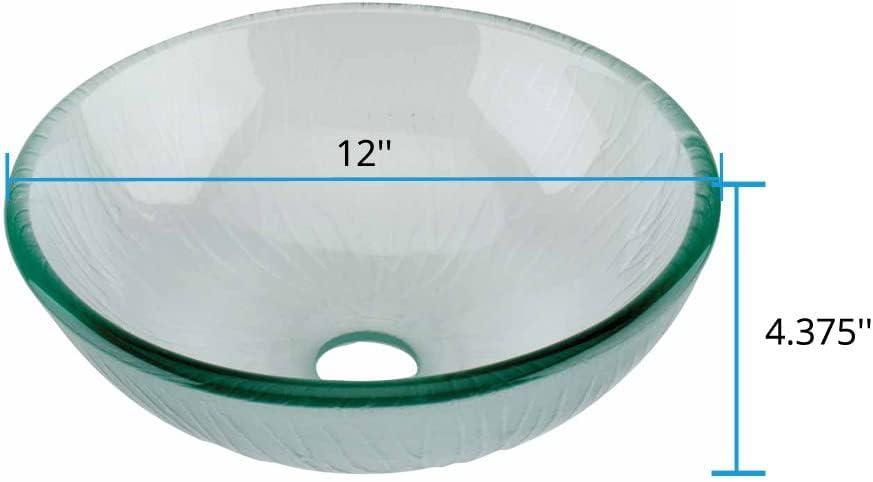 Bathroom Tempered Glass Vessel Sink With Drain Frosted Green Mini Bowl Basin