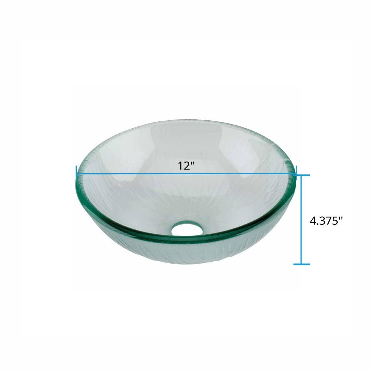 Bathroom Tempered Glass Vessel Sink With Drain Frosted Green Mini Bowl Basin