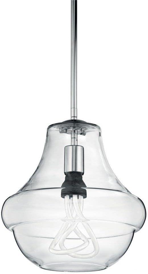 Everly 10.25" 1 Light Schoolhouse Pendant Clear Glass Chrome