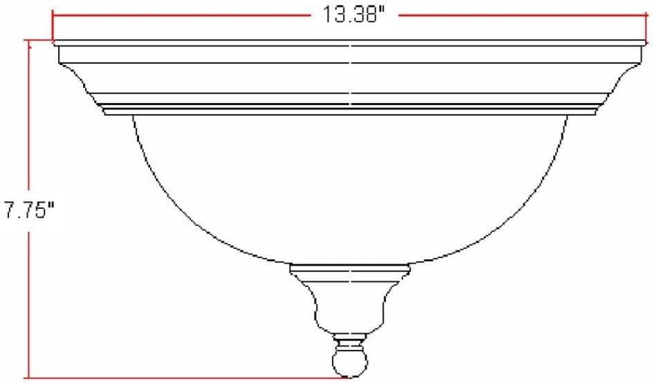 Design House 503037 Millbridge Traditional 1-Light Indoor Flush Mount Ceiling Light Dimmable Clear Ribbed Glass for Bedroom Dining Room Kitchen, Polished Brass