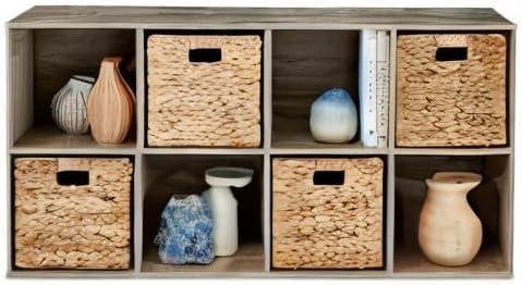 Best Choice Products 8-Cube Bookshelf, 11in Display Storage System, Organizer w/ Removable Back Panels - Greige