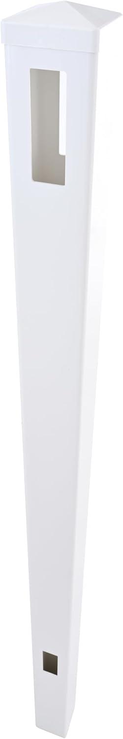 Vinyl Garden Line Fence Post, for 6ft (72" W x 72" H) Height,Caps Included Vinyl White (5" W x 95" H), Set of 2
