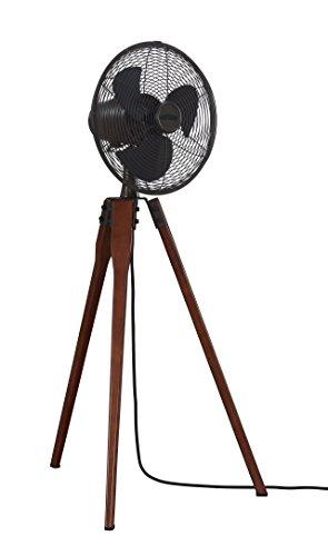 Arden Oscillating Floor Fan in Oiled Bronze with Walnut Wood