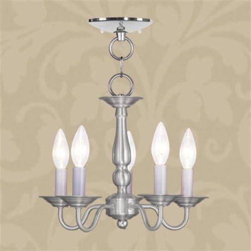 Colonial Elegance Brushed Nickel Mini Chandelier 11" Height