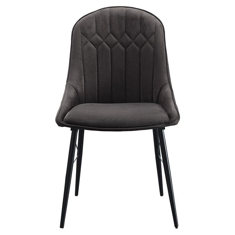 24" Abraham Accent Chair: Upholstered, Armless Design, Wood/Metal Frame - Acme Furniture