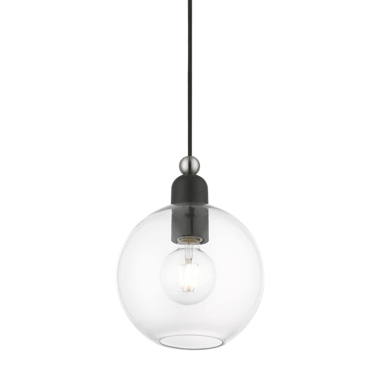 Livex Lighting Downtown 1 - Light Pendant in  Black/Brushed Nickel