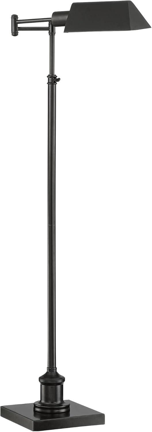 Regency Hill Jenson Traditional Pharmacy Swing Arm Floor Lamp 54" Tall Adjustable Dark Bronze Metal Shade for Living Room Reading Bedroom Office