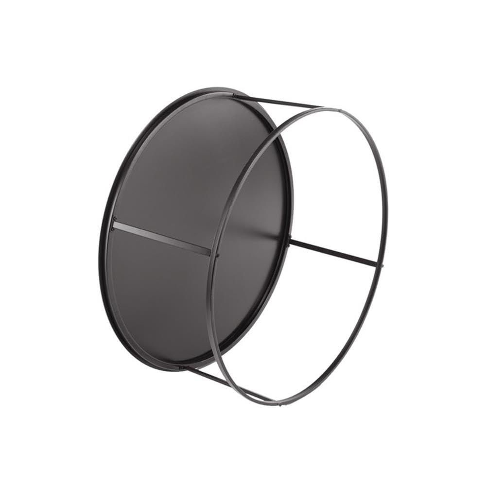 Robertson Round Metal Coffee Table Dark Brown Finish - Boraam: Mid-Century Modern, Pedestal Base, Wood & Iron