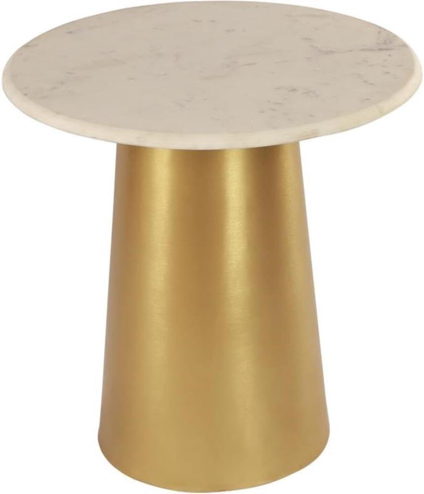 Meridian Furniture Sorrento Contemporary Marble End Table in Gold