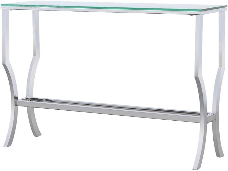 Saide 43.5'' Glass Top Console Table