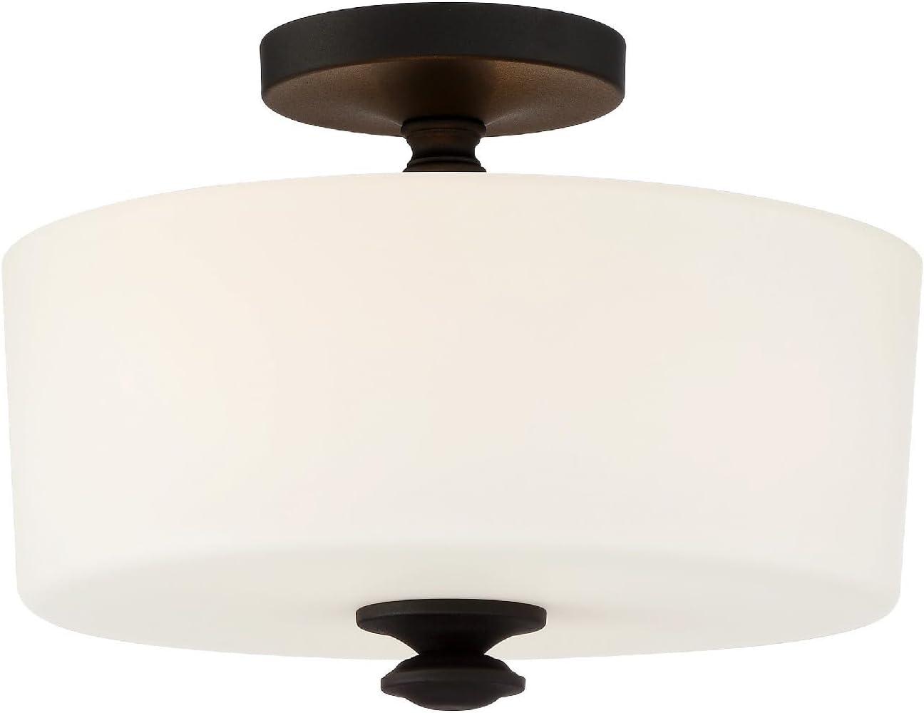 Crystorama Lighting Travis 2 - Light Flush Mount in  Black Forged