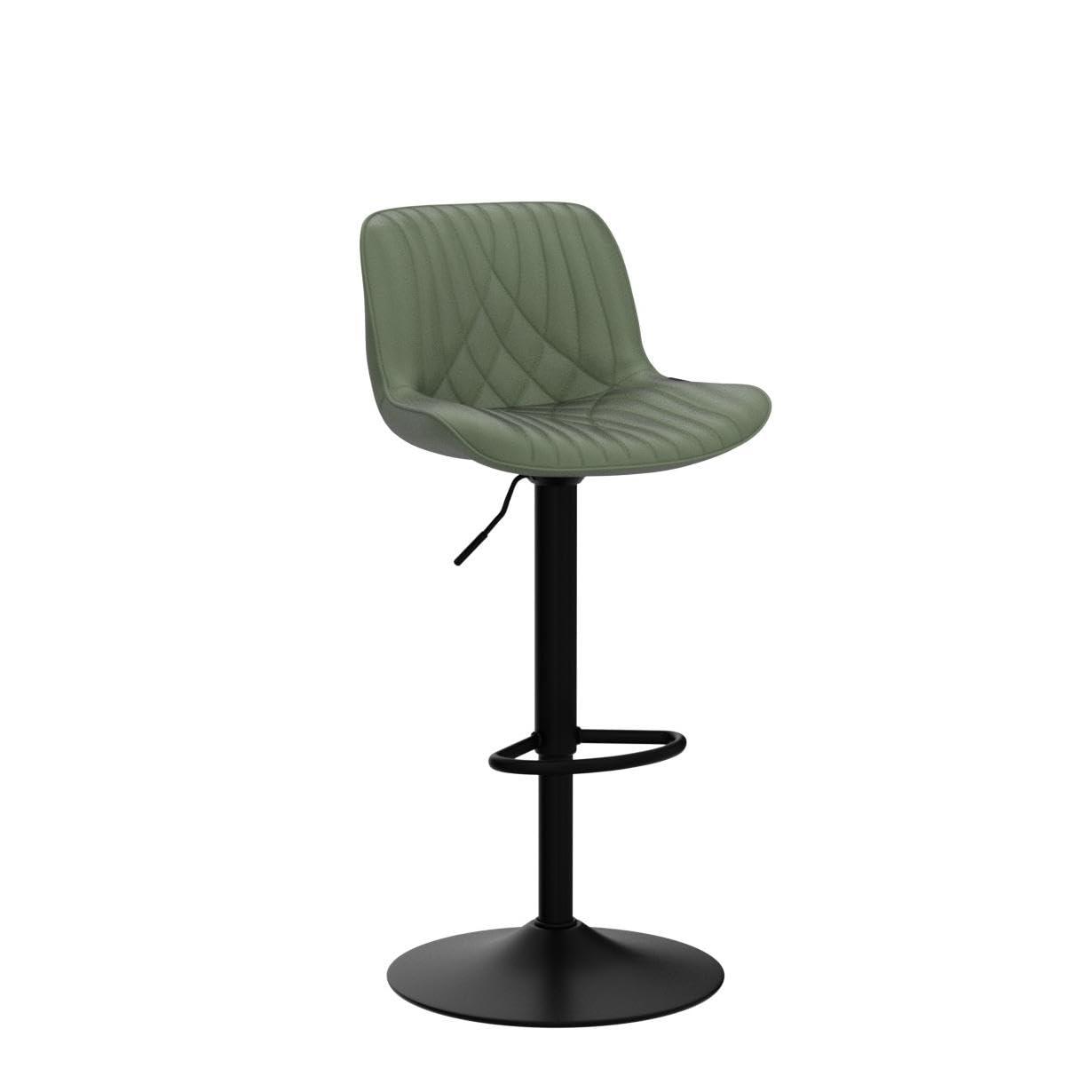 Zager Swivel Adjustable Height Bar Stools, Leather Upholstered Counter Stools, Modern Pub Stool