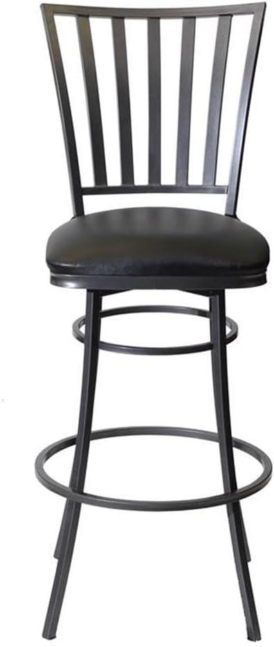 Steve Silver Stellan Commercial Grade Black Metal Swivel Barstool