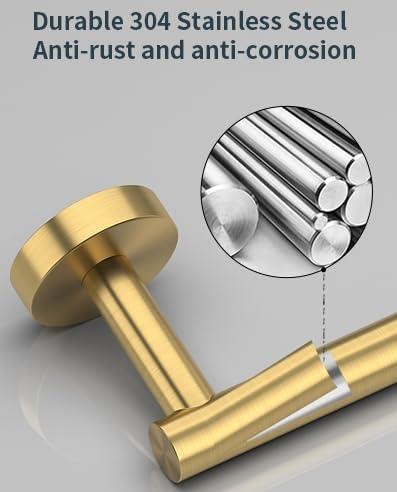 Fixsen Gold Toilet Paper Holder Bathroom Double Post Pivoting Tissue Roll Holder Stainless Steel and Zinc Alloy Wall Mount Detachable (Gold, 1)