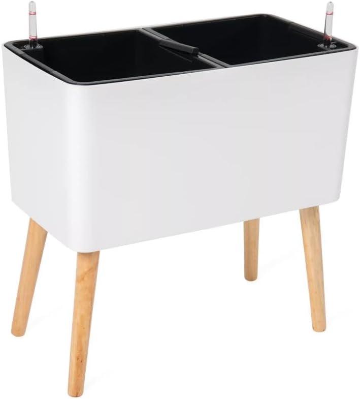 Ava Self-Watering Rectangular Planter - white