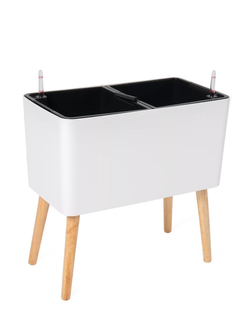 Ava Self-Watering Rectangular Planter - white