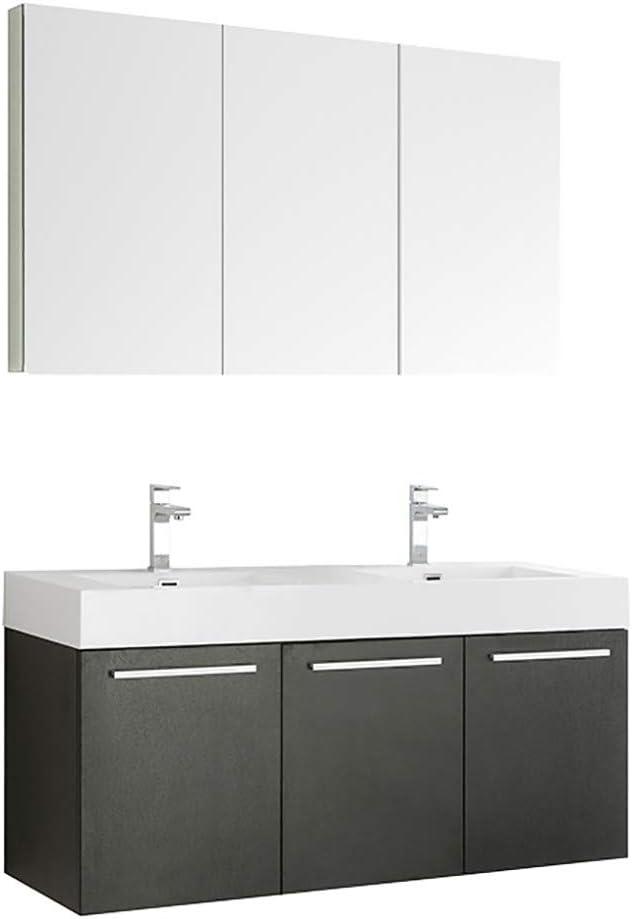 Fresca Vista 60'' Wall Mounted Modern Double Bathroom Vanity with Acrylic Vanity Top