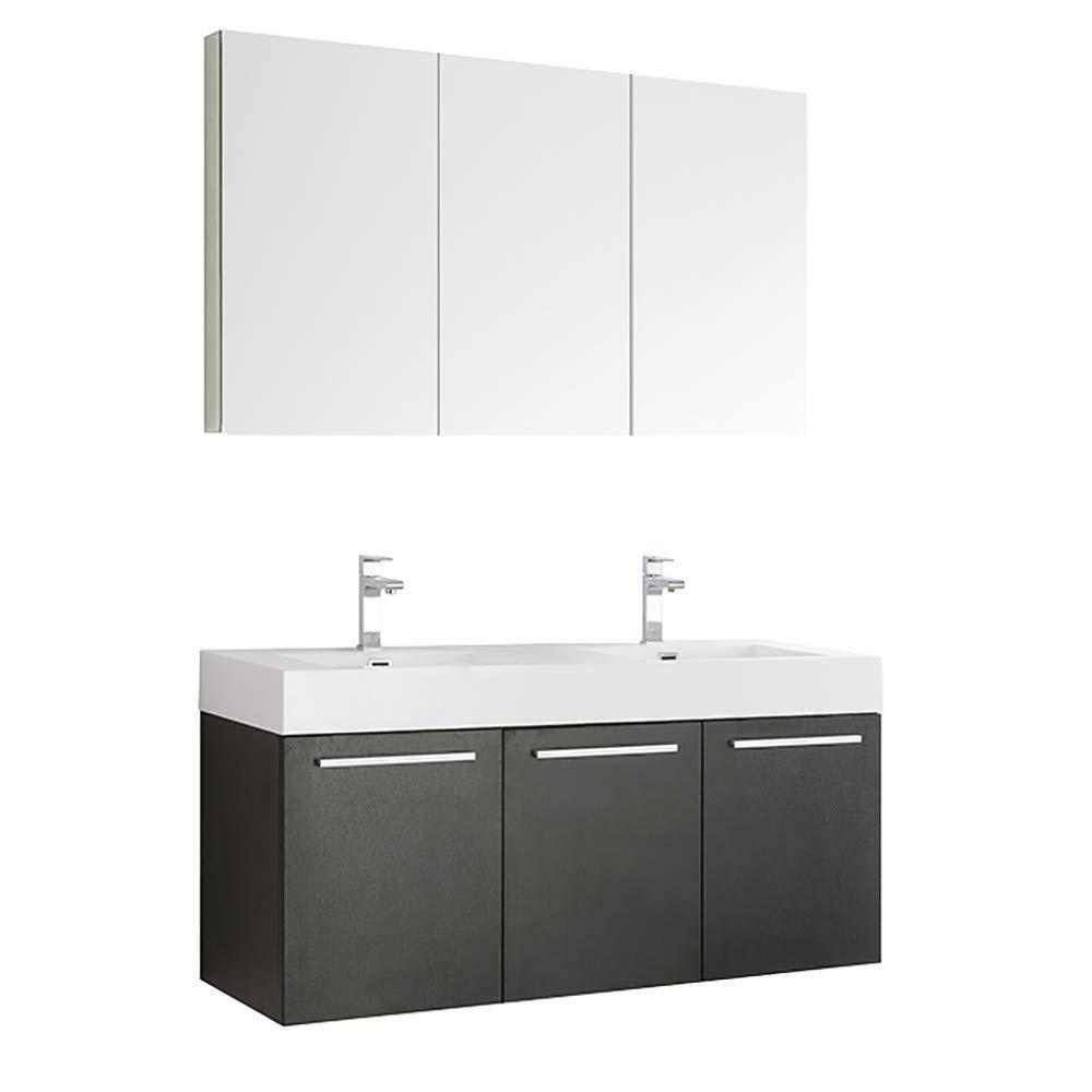 Fresca Vista 60'' Wall Mounted Modern Double Bathroom Vanity with Acrylic Vanity Top