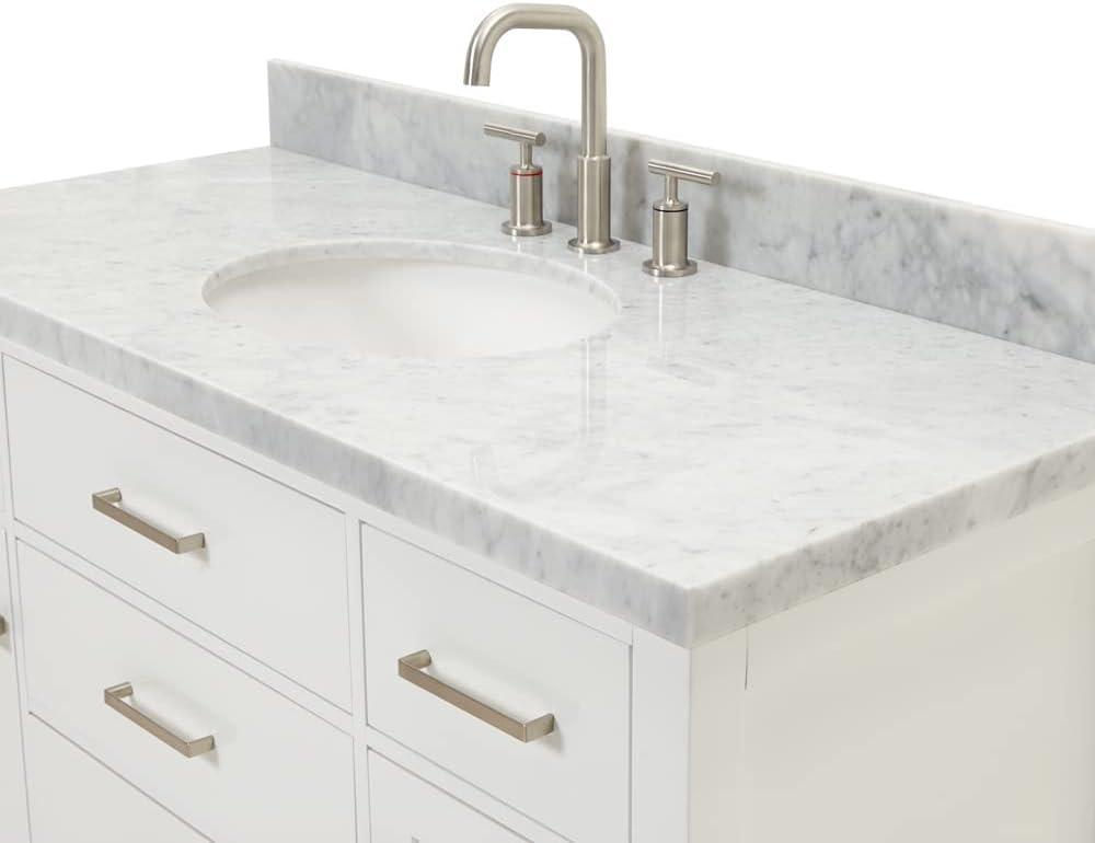 Bristol 49" White Marble Top Freestanding Vanity