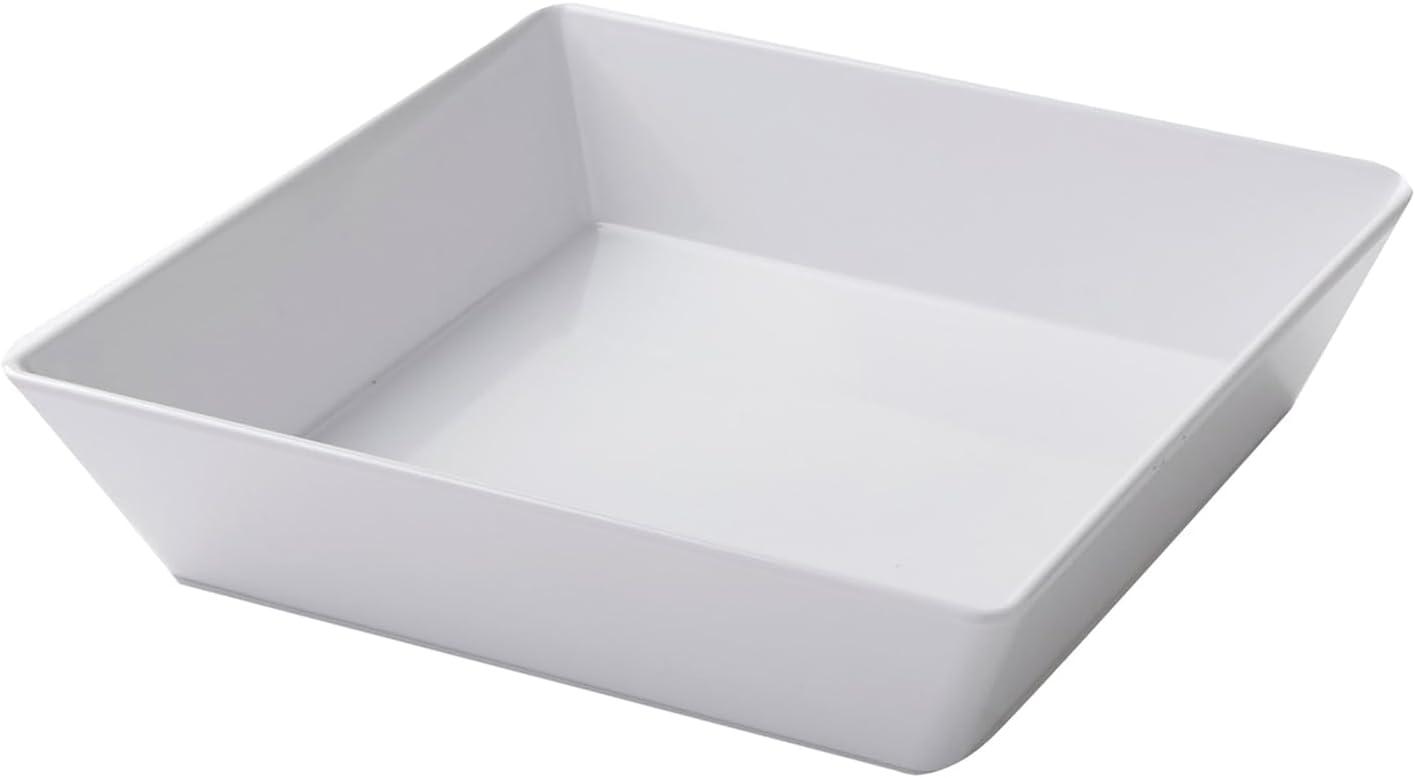 White Square Melamine Serving Bowl, 64 oz