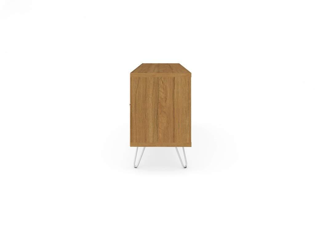 Baxter Mid-Century- Modern TV Stand with Wine Rack in Cinnamon, 23.03 x 53.54 x 14.17 in.