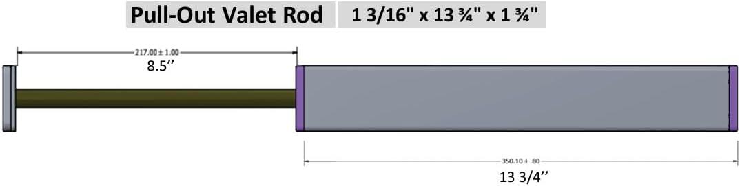 Matte Brass Adjustable Closet Valet Rod with Pullout Extension