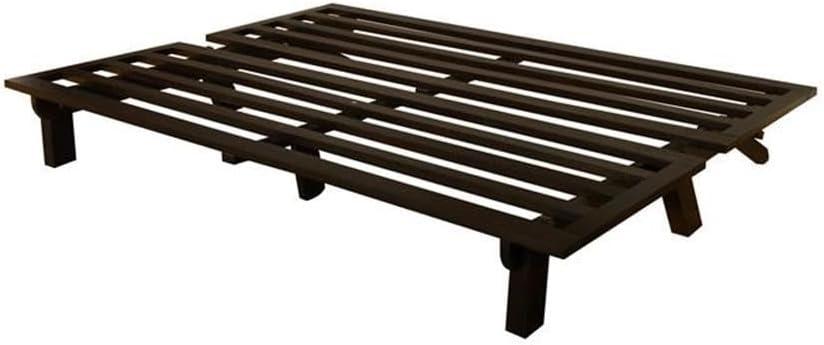 Carson Wood Futon Frame in Java Brown Finish-Mattress Not Included