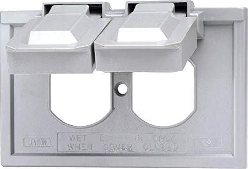 Gray Polycarbonate 1-Gang Weatherproof Duplex Outlet Cover