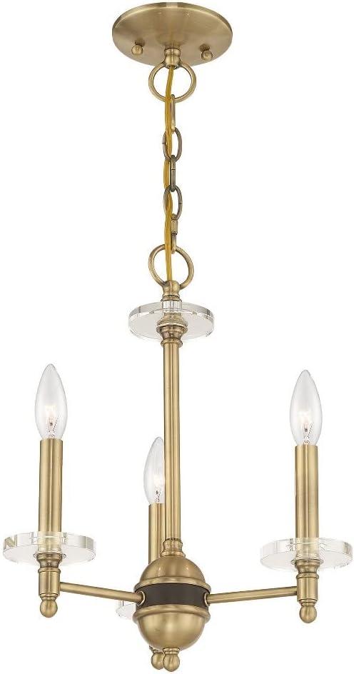 Bancroft Antique Brass Mini Chandelier with Clear Crystal Accents