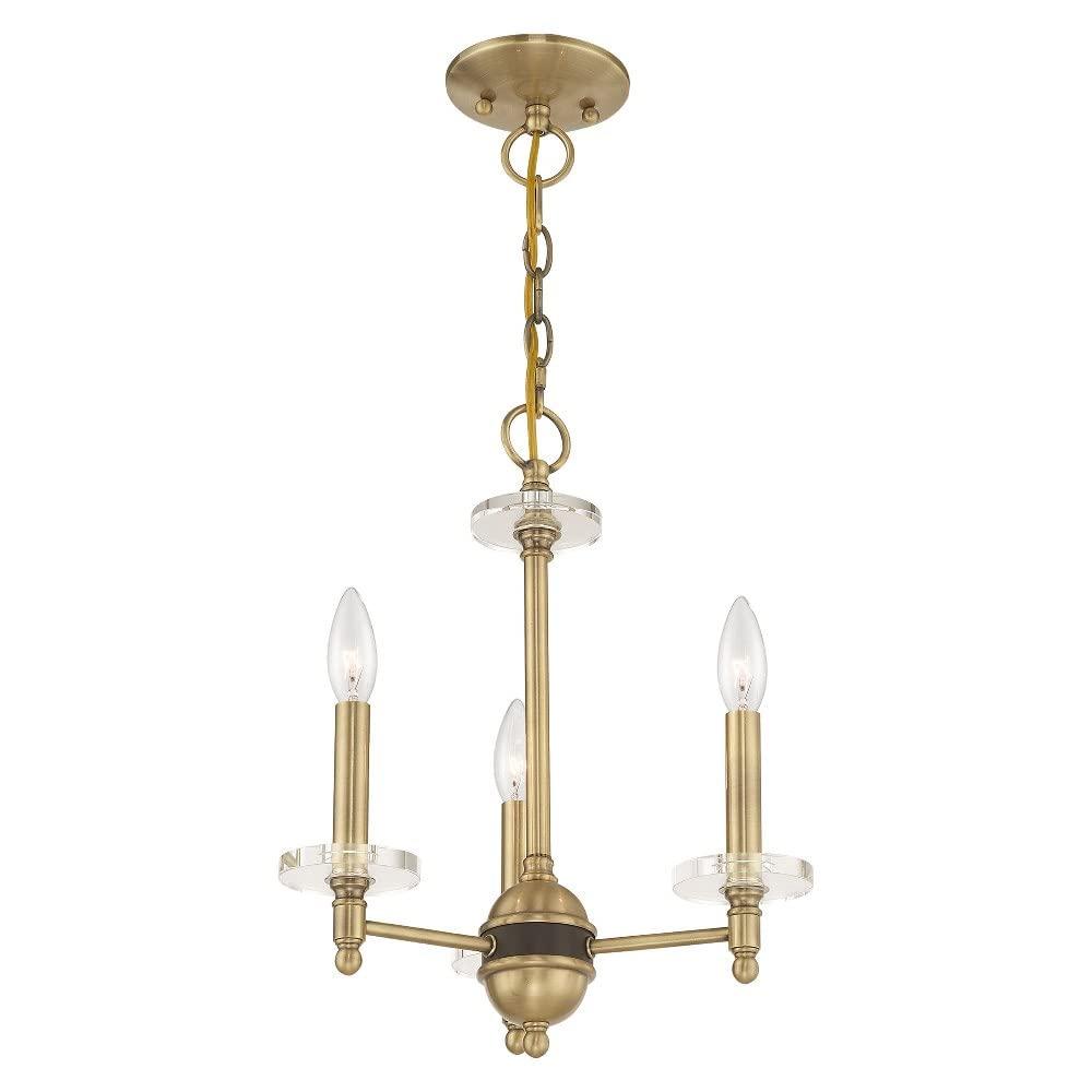 Bancroft Antique Brass Mini Chandelier with Clear Crystal Accents