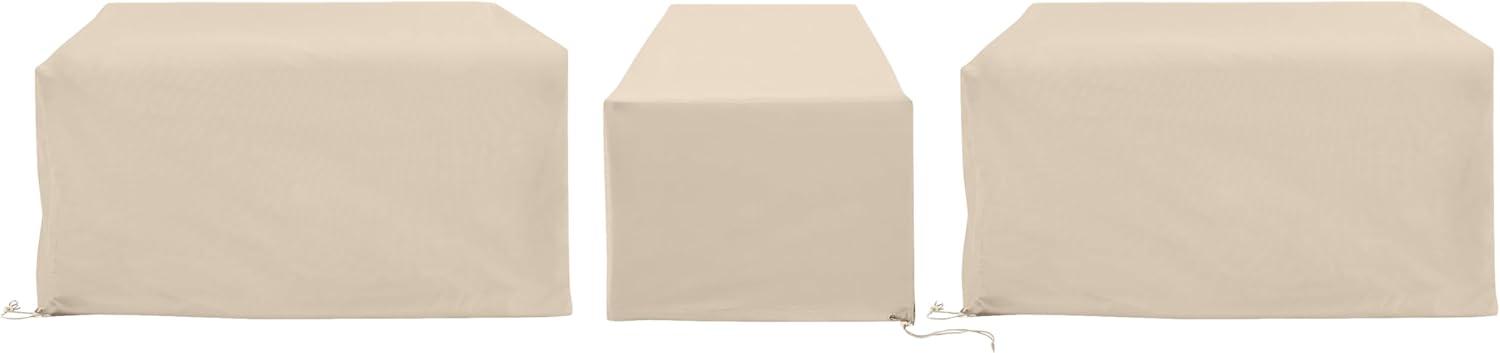 Crosley Furniture Covers 3-Piece Vinyl Outdoor Sectional Cover Set in Tan