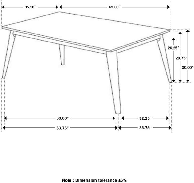 Everett Faux Marble Top Dining Table Natural Walnut and White