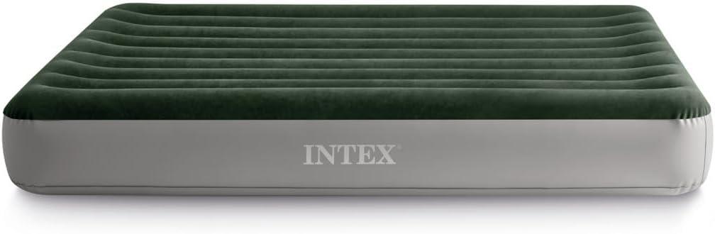 Intex 10in Queen Durabeam Prestige Air Mattress Bed with Internal Fastfill USB Powered Pump