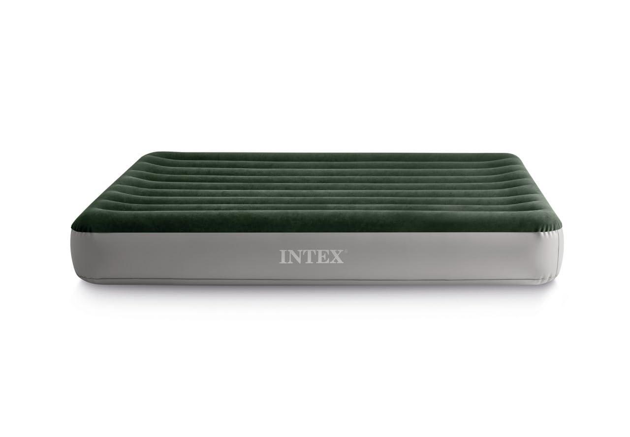 Intex 10in Queen Durabeam Prestige Air Mattress Bed with Internal Fastfill USB Powered Pump