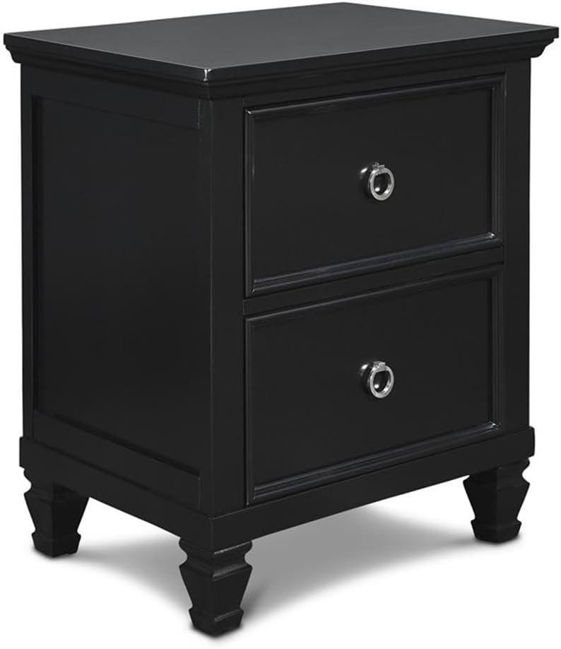 New Classic Furniture Tamarack Solid Wood 2-Drawer Nightstand in Black