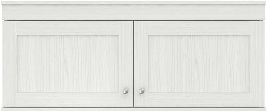 2 Doors Wall Mounted Buffet Cabinet White - Inval: Transitional Style, Adjustable Shelves, Melamine Finish