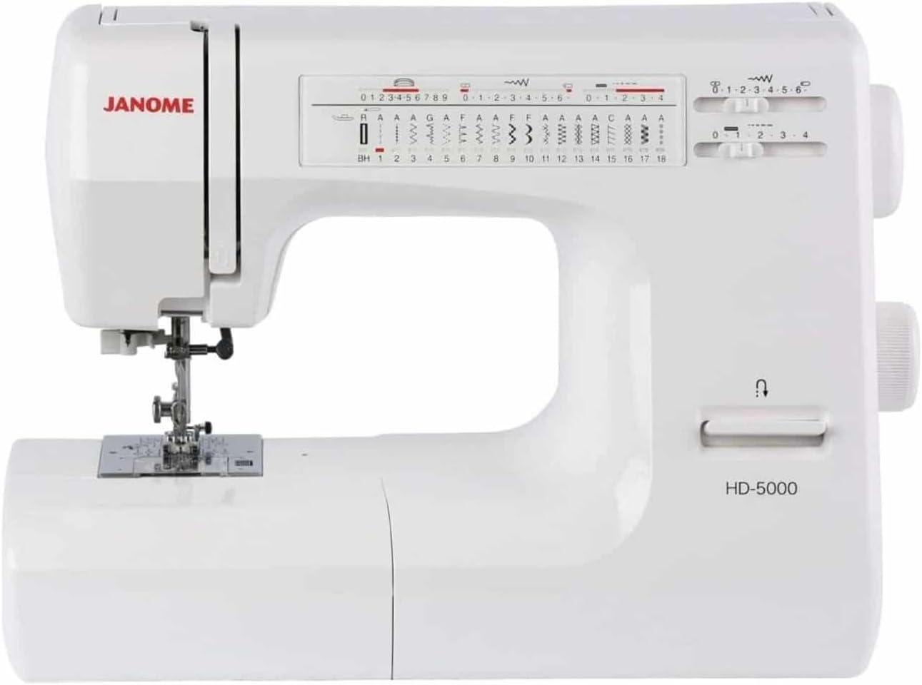 Janome HD5000 Heavy Duty White Aluminum Sewing Machine