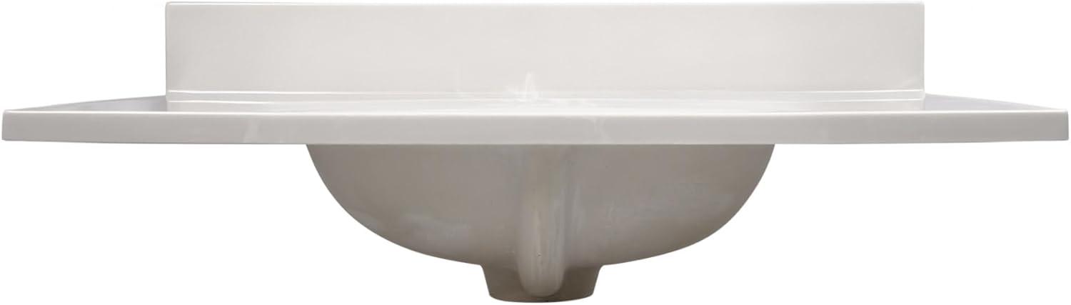 Cultured Marble Vanity Top – 31-Inch Single Bowl Sink 4-Inch Centerset with Integrated Backsplash – Reinforced Packaging – Ivory Swirl, Design House, 586321