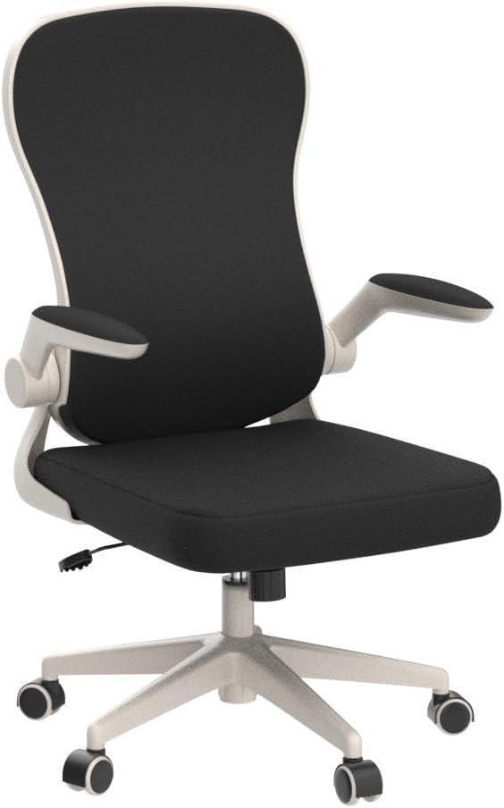 White Ergonomic Mesh Office Chair with Adjustable Arms