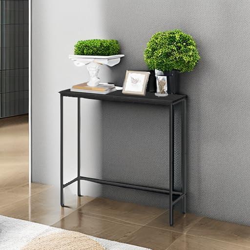 HOOBRO Narrow Console Table 29.5" Entryway Small Sofa Side Display Hallway Bedroom Foyer Black BK75XG01