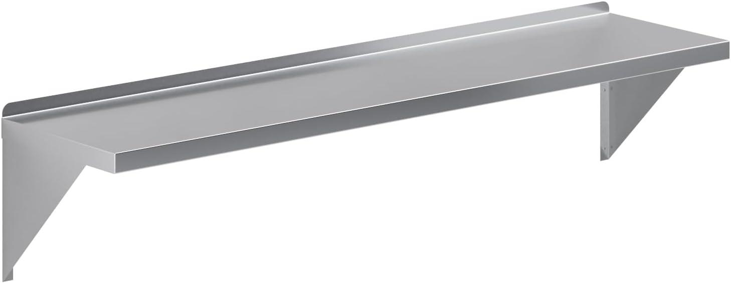 60" Stainless Steel Wall Shelf with Brackets