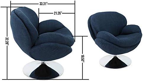 Relax-R Strand Fabric Upholstered Leisure Accent Chair in Denim/Chrome Base