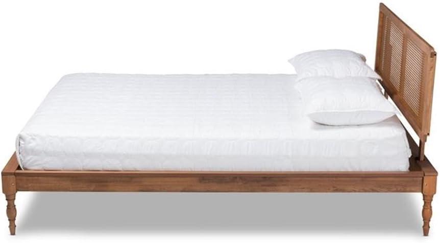 Romy Wood Platform Bed Ash Walnut - Baxton Studio