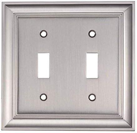 Cosgrove Satin Nickel 2-Gang Double Toggle Wall Plate