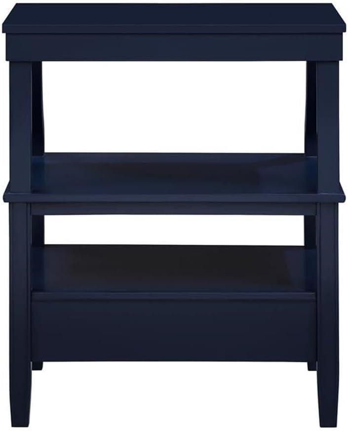 Comfort Pointe Newton Nightstand Midnight Blue: Classic Hardware, Storage Shelf, Pull Out Tray